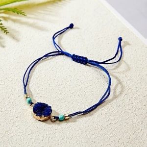 🆕 Natural Stone | Royal Blue Circle Crystal | Card & Bracelet Gift